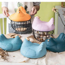 Ceramic Egg Storage Basket, Living Room, Fruit, Garlic, Hollow Metal Hen Shaped, Kitchen Organizer