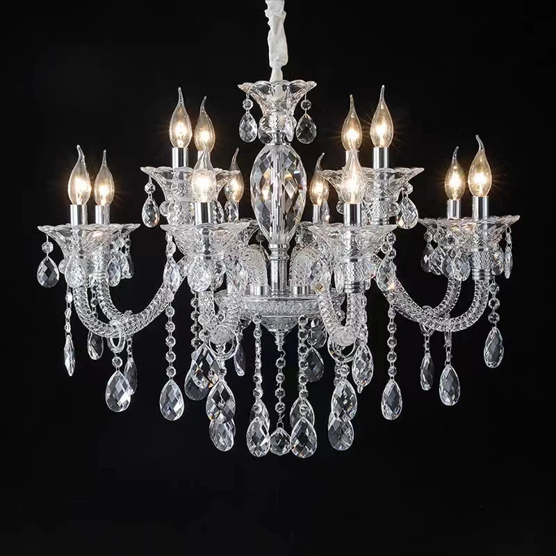 Modern crystal glass chandelier for luxury spaces - vue 6 sur 13