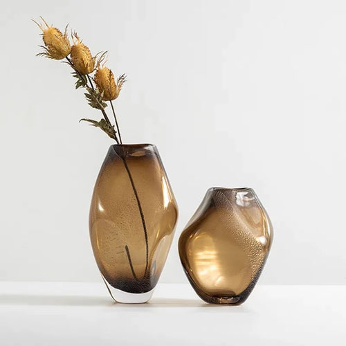 transparent glass vase for flowers and terrarium elegant decoration - vue 6 sur 8