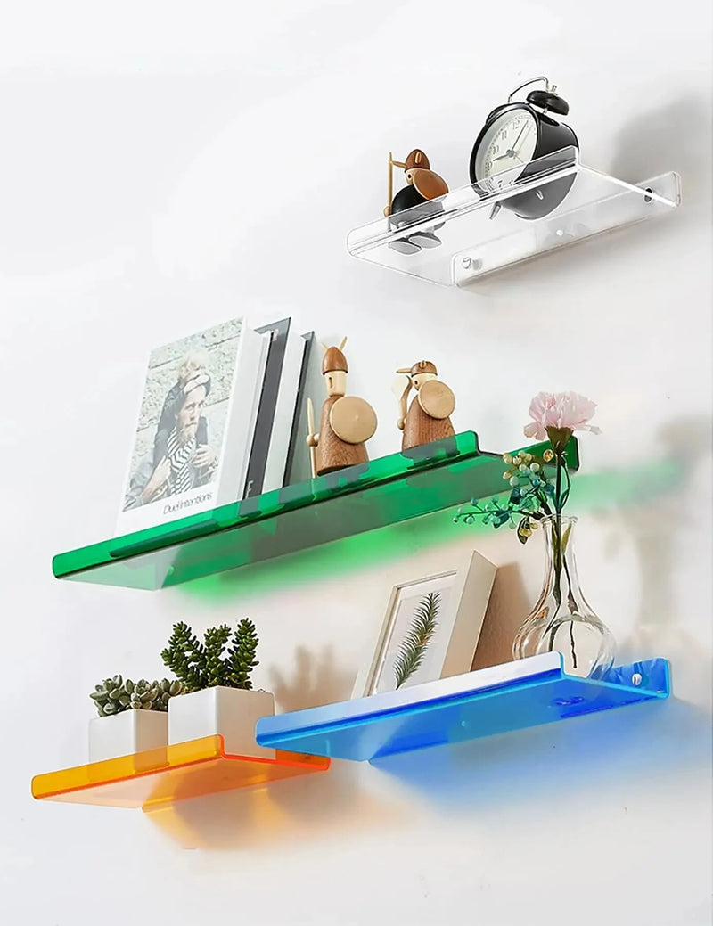modern decorative wall shelf in colorful acrylic
