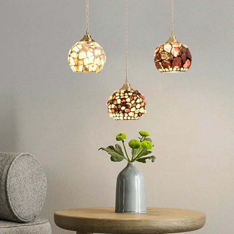 Shell glass pendant light for bohemian nordic decor