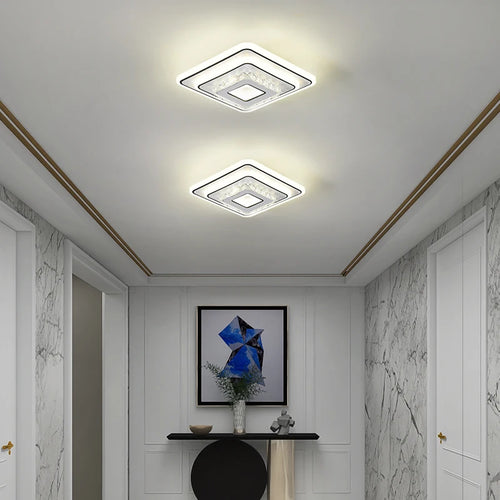 Modern minimalist crystal LED ceiling light - vue 4 sur 10