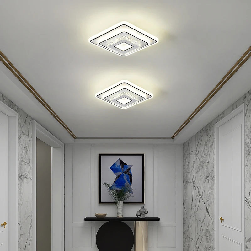 Modern minimalist crystal LED ceiling light - vue 4 sur 10