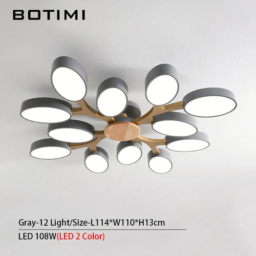 Grey tree-shaped LED ceiling light - vue 30 sur 32