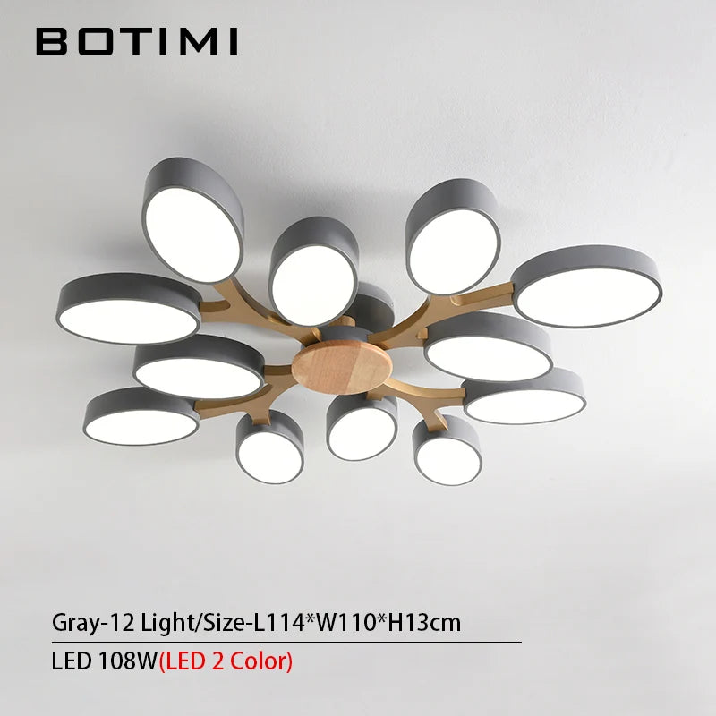 Grey tree-shaped LED ceiling light - vue 29 sur 32