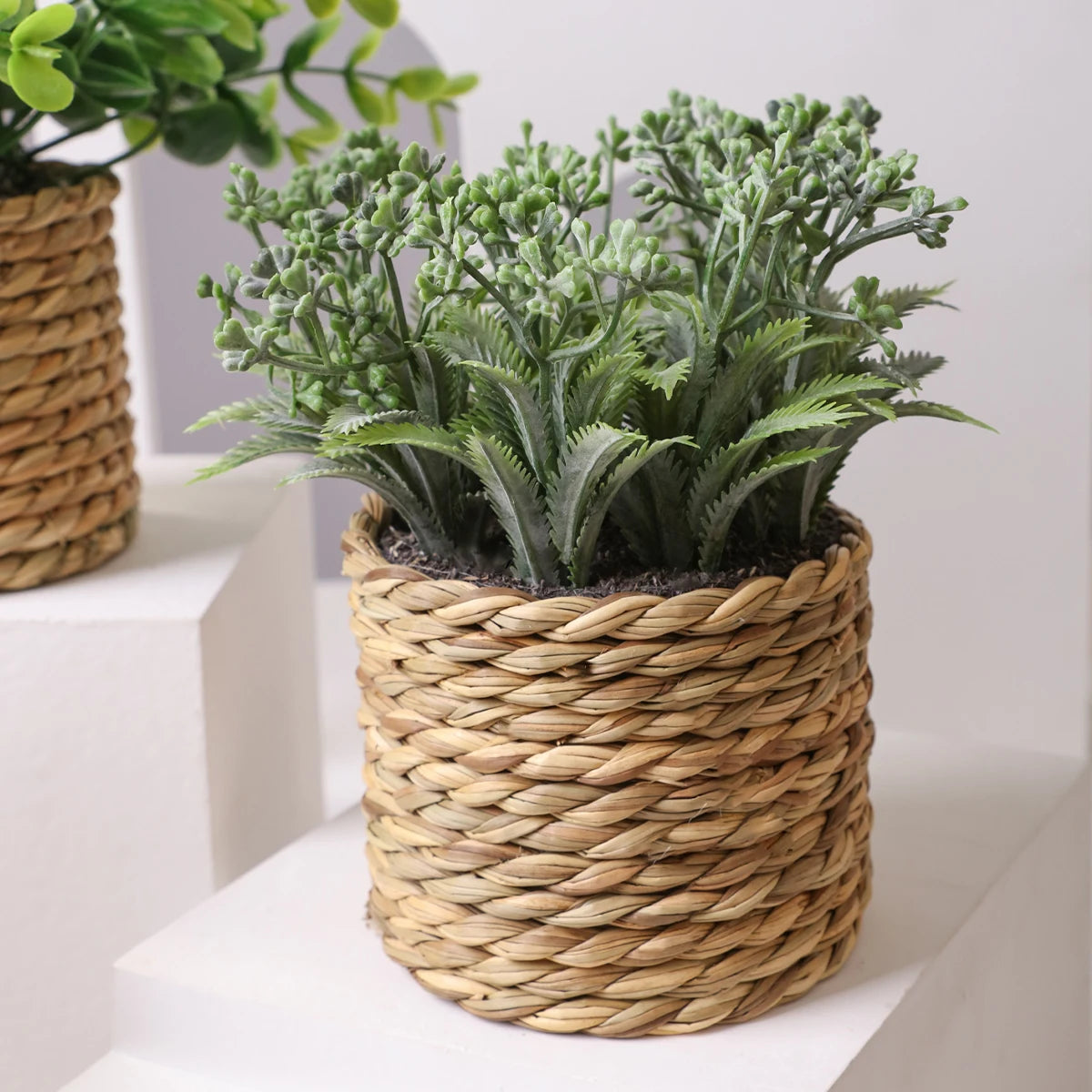 artificial plants decorative eucalyptus flowers in pot 17 cm - vue 9 sur 9