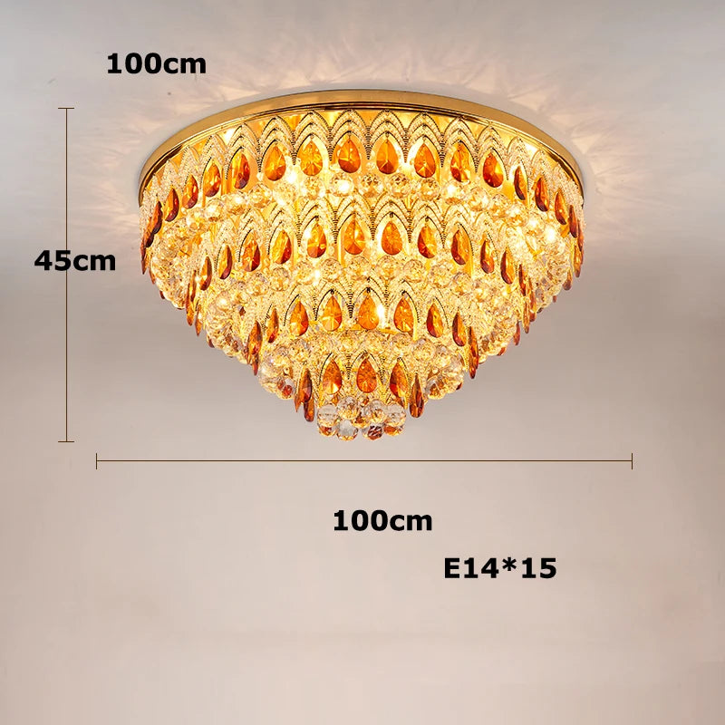 Elegant gold chrome LED ceiling light for interiors