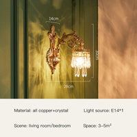 Classic crystal decorative wall light for interiors