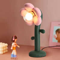 decorative pink flower resin table lamp for interiors