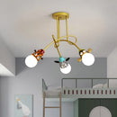 Cartoon animal chandelier monkey zebra tiger giraffe for children