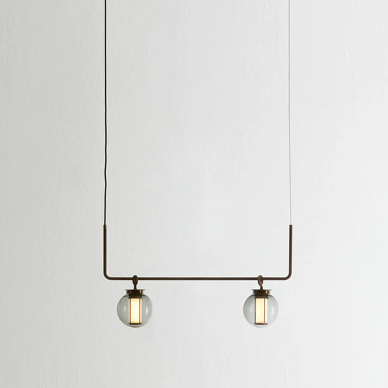 Minimalist glass pendant light for bar and restaurant - vue 3 sur 9