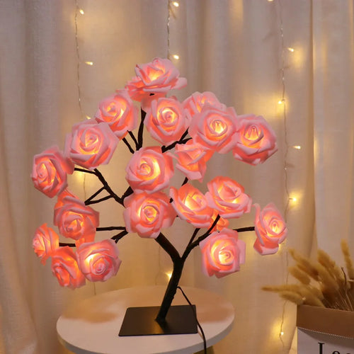 Nordic crystal LED cherry blossom table lamp night light