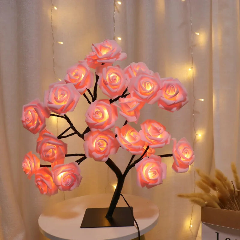 Nordic crystal LED cherry blossom table lamp night light