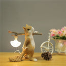 resin squirrel table lamp small decorative night light for children