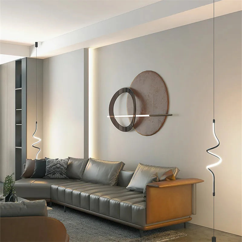 Minimalist hanging LED floor lamp modern design for interior decoration