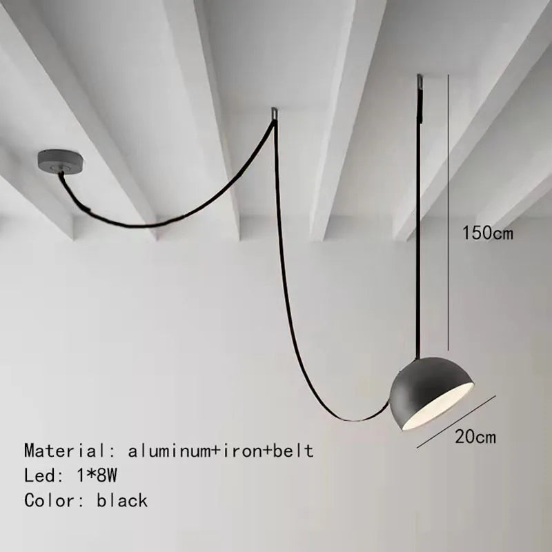 Artificial leather pendant light for office and shop