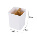Bamboo toothbrush holder and bathroom accessories organiser