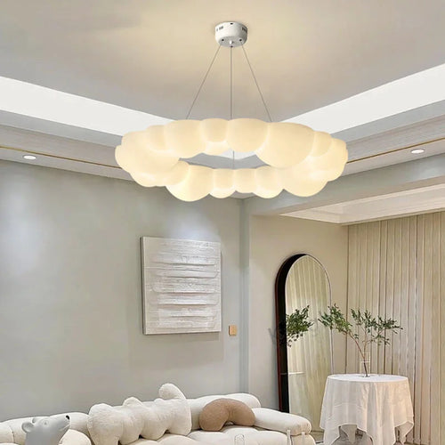 Nordic creative cloud shade pendant light modern ceiling chandelier for living room, bedroom, children’s room LED ceiling lamp - vue 4 sur 13