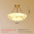 Minimalist copper and marble chandelier modern design