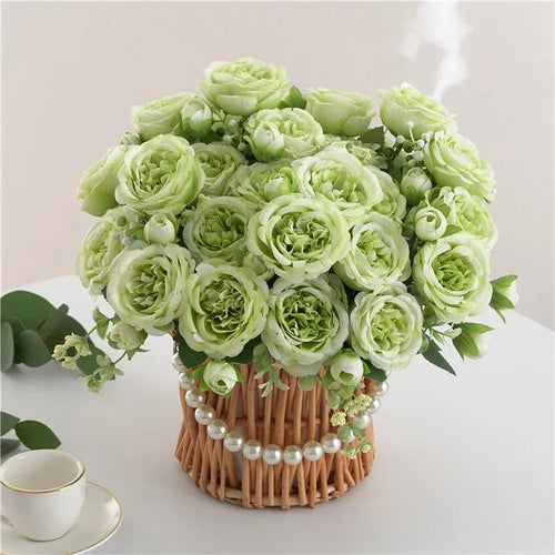 Artificial peony bouquet for indoor floral decoration - vue 7 sur 17