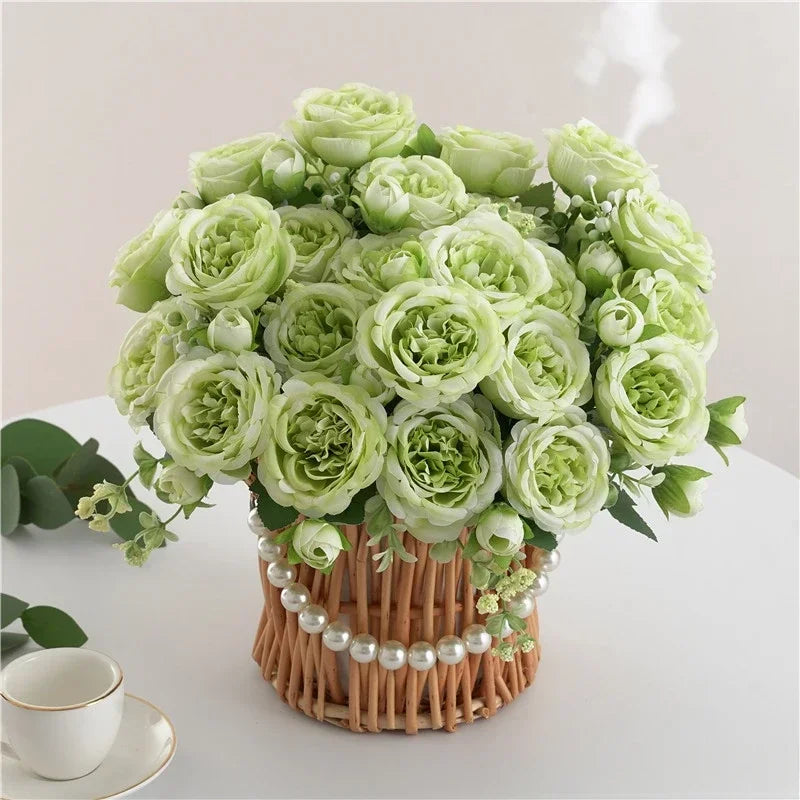 Artificial peony bouquet for indoor floral decoration - vue 6 sur 17