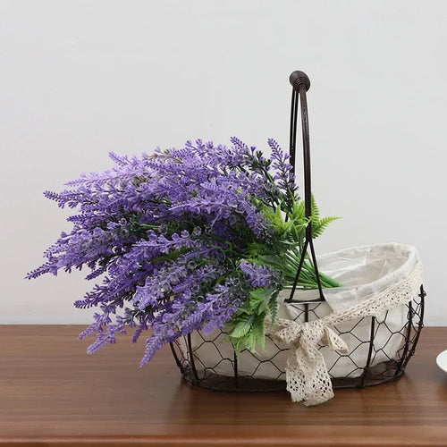 Set of 5 artificial lavender flowers for garden decoration - vue 2 sur 6
