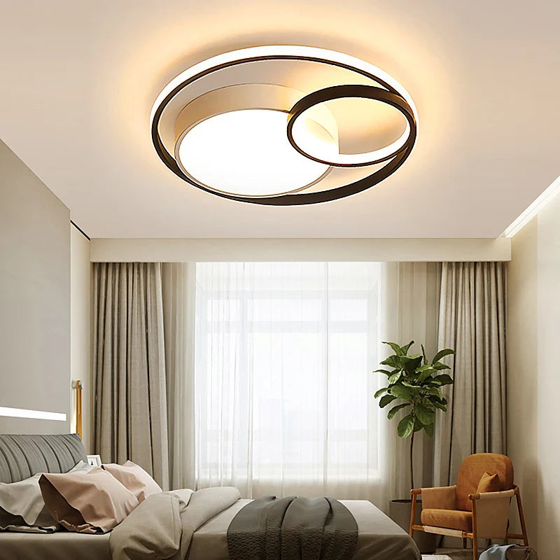 Modern LED ceiling light for living room, bedroom, dining room, dimmable indoor decorative lighting - vue 3 sur 12