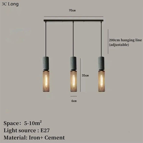 Concrete and iron pendant light - vue 28 sur 29