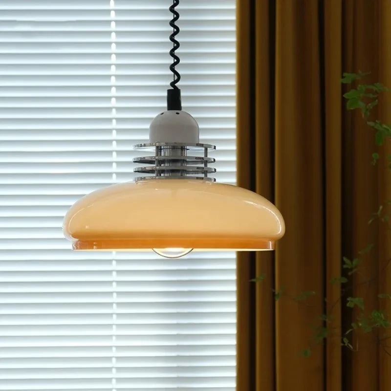 Elegant medieval-style retractable glass chandelier for restaurant or bar