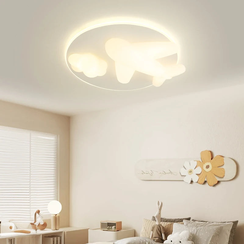 Modern simple cartoon airplane ceiling light