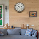 12inch Wall Clock,Retro Waterproof Clock with Displays Thermometer&amp;Hygrometer,Noise-Free Clock for Indoor/Outdoor