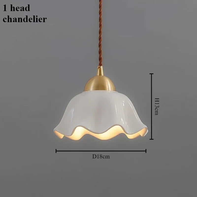 Modern ceramic flower chandelier for contemporary interiors - vue 9 sur 12