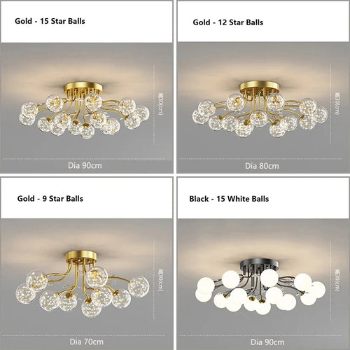 Modern crystal glass chandelier for interior decor - vue 10 sur 17