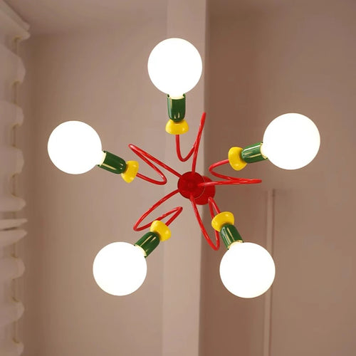 Colourful memphis design chandelier for children's room - vue 7 sur 9