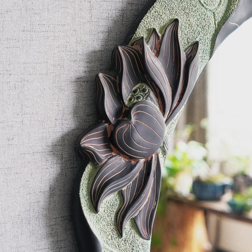 retro adhesive oval decorative mirrors for wall decoration - vue 5 sur 7