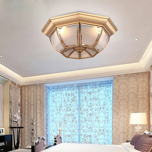 Modern copper ceiling light for elegant lighting - vue 2 sur 7
