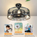 Led ceiling fan with remote control three colours variable speed