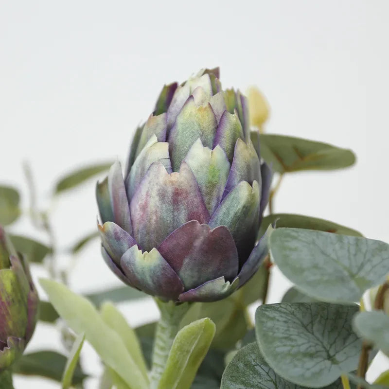 Set of 4 artificial artichokes for garden and balcony decoration