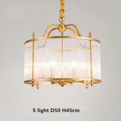 Modern luxury gold copper chandelier with LED lighting - vue 10 sur 12