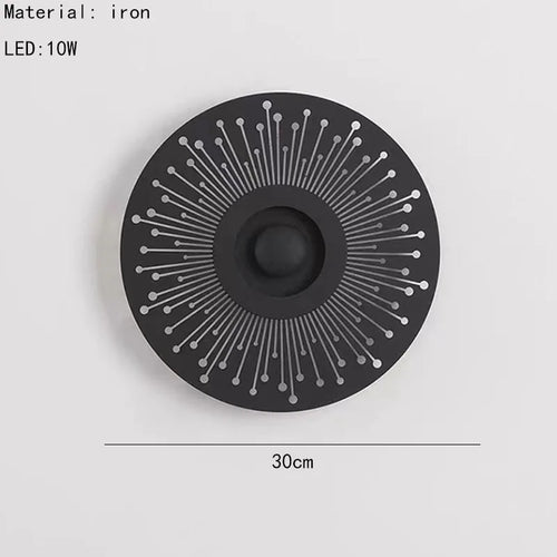Round art deco LED wall light for a warm atmosphere - vue 10 sur 12