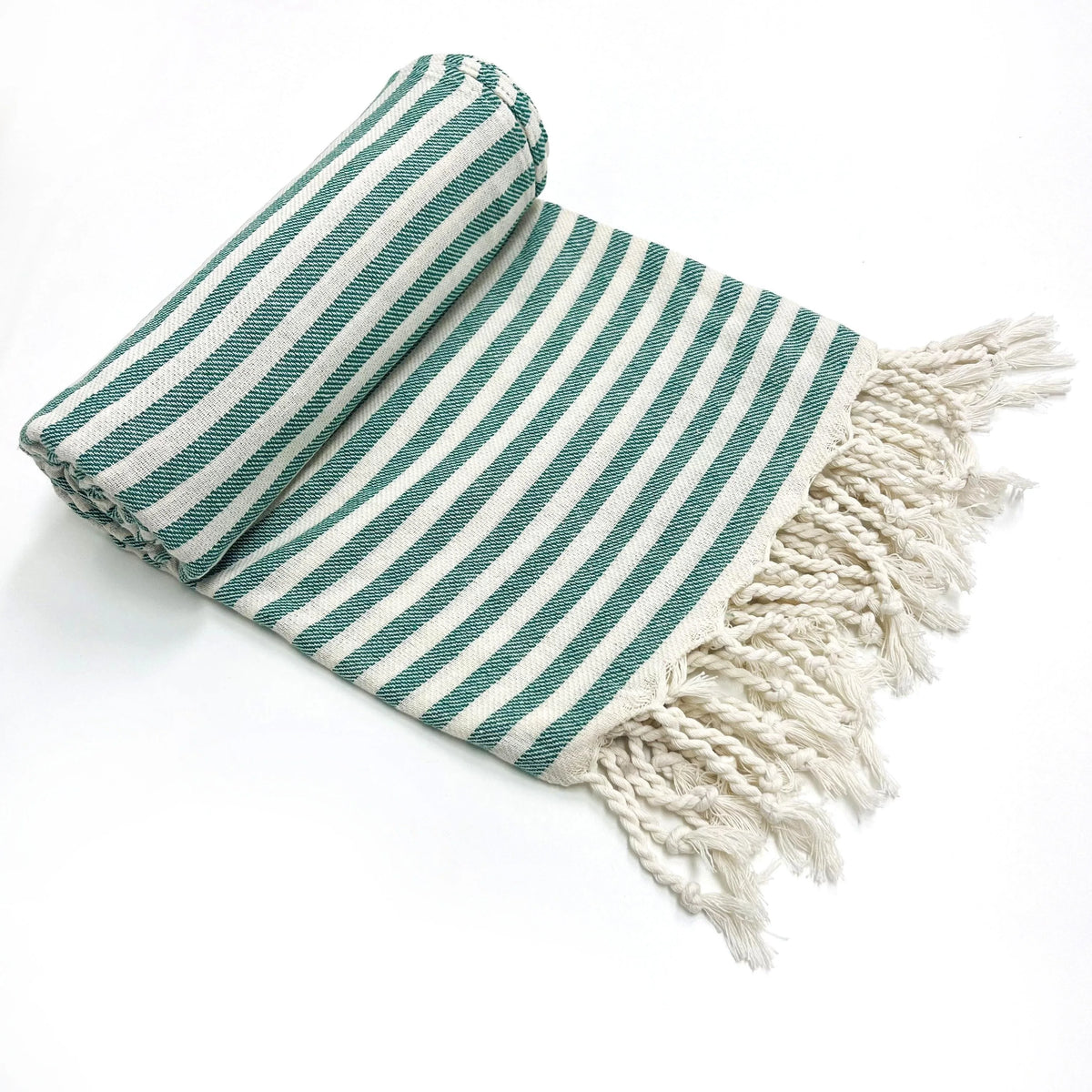 Woven Turkish cotton beach towel with stripes