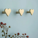 heart shaped brass wall hooks for cute accessories