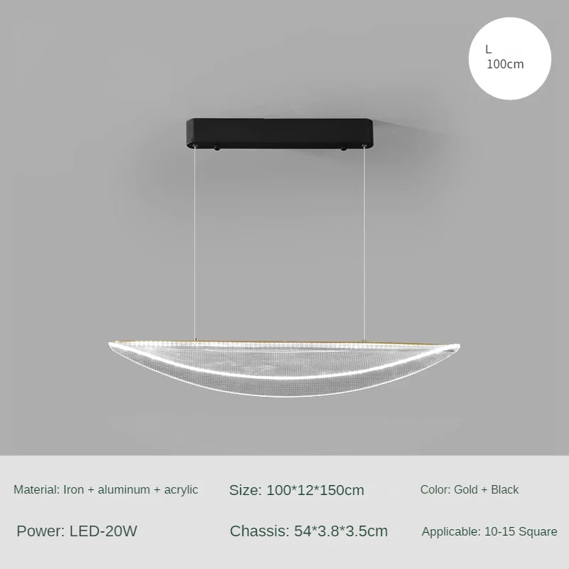 Modern designer iron and acrylic pendant light for a luxury atmosphere
