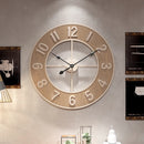 silent wood grain wall clock for home decor