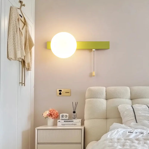 Modern led glass wall light with switch for children's room - vue 3 sur 21