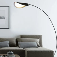 Nordic black parabolic LED floor lamp for bedroom, study and living room