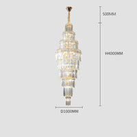 Crystal chandelier for staircases and hotel lobbies