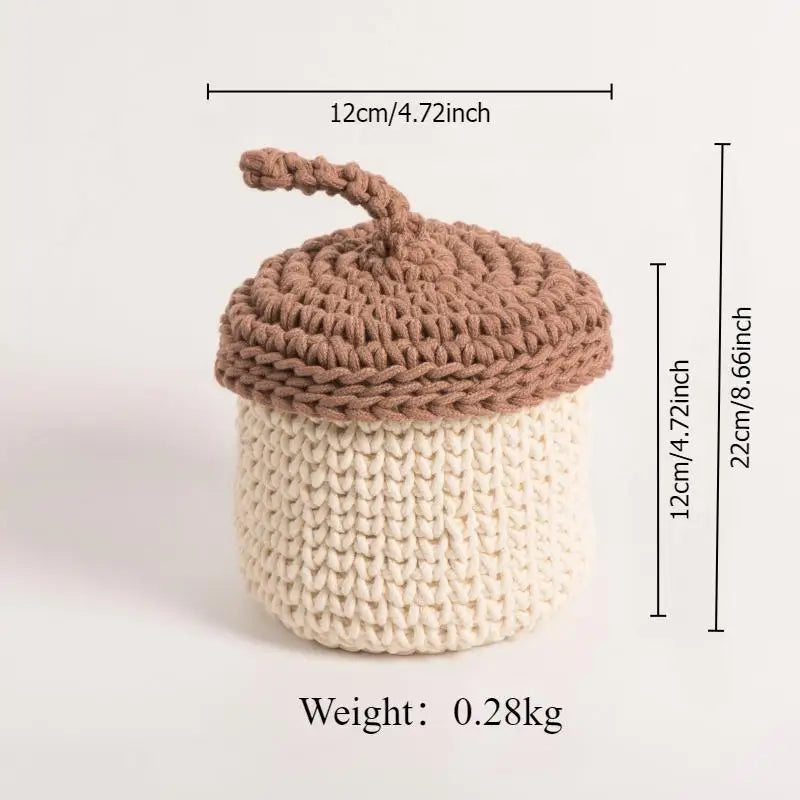cotton rope storage basket for plants and decorations - vue 6 sur 9