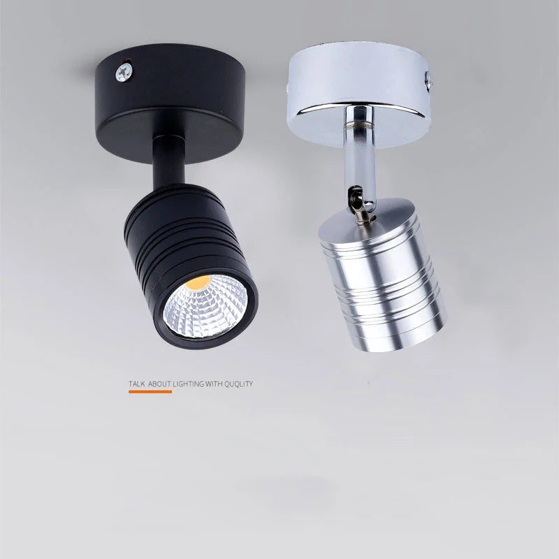 Rotating LED spotlight for showcase and decorative counter