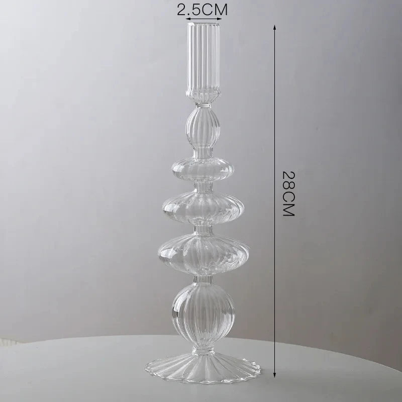 European glass candle holder for decoration and weddings - vue 19 sur 30